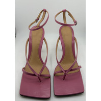 BOTTEGA VENETA SANDAL PELLE S. GOMMA KID LIPSTICK IN PINK EURO SZ 38 US 7.5