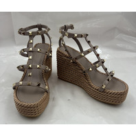 VALENTINO GARAVANI ZW2S0F95 BAE ROCKSTUD WEDGE P66206908 COLOR SKIN SIZE 6W EU36