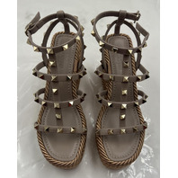 VALENTINO GARAVANI ZW2S0F95 BAE ROCKSTUD WEDGE P66206908 COLOR SKIN SIZE 6W EU36