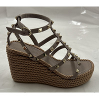 VALENTINO GARAVANI ZW2S0F95 BAE ROCKSTUD WEDGE P66206908 COLOR SKIN SIZE 6W EU36