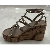 VALENTINO GARAVANI ZW2S0F95 BAE ROCKSTUD WEDGE P66206908 COLOR SKIN SIZE 6W EU36