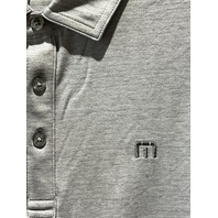 TRAVIS MATHEW MEN THE HEATER POLO GREY 1MW395 HEATHER MICROCHIP SZ MEDIUM M NWT