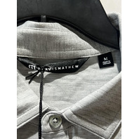 TRAVIS MATHEW MEN THE HEATER POLO GREY 1MW395 HEATHER MICROCHIP SZ MEDIUM M NWT