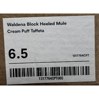 REFORMATION WALDENA BLOCK HEELED MULE IN CREAM PUFF TAFFETA 1317764CPT SIZE 6.5