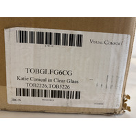 VISUAL COMFORT KATIE CONICAL IN CLEAR GLASS REPLACEMENT 15.75" WIDTH TOBGLFG6CG