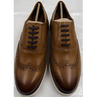 ALLEN EDMONDS CARSON WINGTIP 7915 MENS 10D HYBRID LACE-UP WALNUT LEATHER SHOES