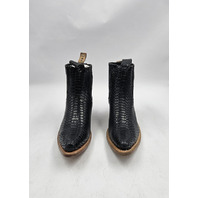 FREEBIRD MAEVE WOMEN'S BLACK SNAKE BOOTIES BOOTS US 7 UK 5 BLACK LEATHER