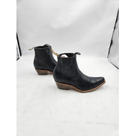 FREEBIRD MAEVE WOMEN'S BLACK SNAKE BOOTIES BOOTS US 7 UK 5 BLACK LEATHER