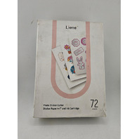 LIENE SD43 PHOTO STICKER CUTTER STICKER PAPER 4X7 & INK CARTRIDGE 72 SHEETS