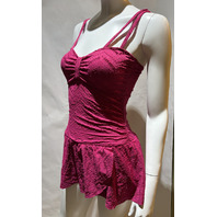 SUNDANCE WOMEN'S 113022-XS ONE PIECE SWIMSUIT SANGRIA SKIRT PINK SIZE XS