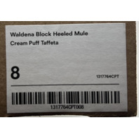 REFORMATION WALDENA BLOCK HEELED MULE IN CREAM PUFF TAFFETA 1317764CPT SIZE 8