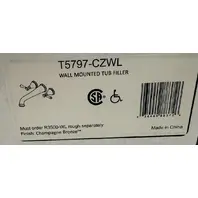DELTA T5797-CZWL CHAMPAGNE BRONZE CASSIDY DOUBLE HANDLE WALL MOUNTED TUB FILLER