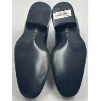 SANTONI GENJI-LURU19 MENS US 9 UK 8 BLUE LEATHER LACE-UP OXFORD DRESS SHOES