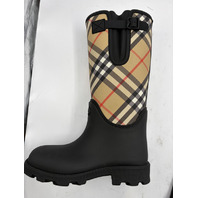 BURBERRY RUBBER MARCH STAMP HIGH BOOTS NEW US WOMENS SZ 10 81116771