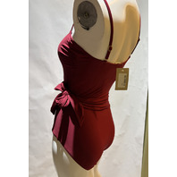 SUNDANCE WOMEN'S ONE PIECE SWIMSUIT SP23-S-3015-ZDL COLOR ZINFANDEL SZ 8