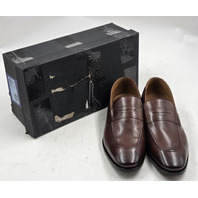 ALLEN EDMONDS SIENA MENS LEATHER PENNY LOAFERS SZ 10.5 3E CHILI 7345S