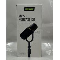 SHURE MV7+ PODCAST KIT 02-734-0653 OUTPUT USB-C AND XLR KIT AND STAND