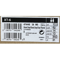 SALOMON XT-6 474448 GHOST GRAY/GRAY FLANNEL OUTDOOR SHOES SIZE M13 W14 EU48