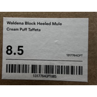 REFORMATION WALDENA BLOCK HEELED MULE IN CREAM PUFF TAFFETA 1317764CPT SIZE 8.5