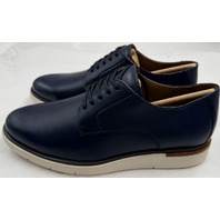 ALLEN EDMONDS CARSON 7258 MENS 10D HYBRID LACE-UP DERBY NAVY LEATHER SHOES