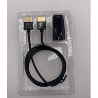 LOT OF 5 MONOPRICE 11566 HDMI CORD WITH ADAPTER