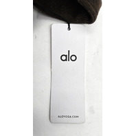 ALO YOGA 4601R SCHOLAR KNIT CROPPED FULL ZIP JACKET M ESPRESSO