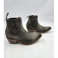 FREEBIRD MAEVE WOMEN'S BLACK DISTRESSED BOOTIES BOOTS US 6 UK 4 LEATHER