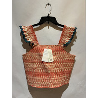SUNDANCE WOMEN'S RUCHED CROP TOP JOY SUNSET TANK ASH + EDEN SIZE XL EXTRA LARGE