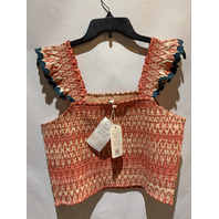 SUNDANCE WOMEN'S RUCHED CROP TOP JOY SUNSET TANK ASH + EDEN SIZE XL EXTRA LARGE