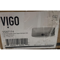 VIGO VG07114 CLARA RECTANGULAR WHITE GLASS VESSEL BATHROOM SINK 18"X13"X4"