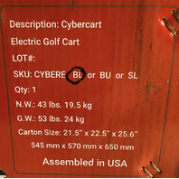 ALPHARD CYBERCART BLACK ELECTRIC REMOTE CONTROL GOLF CADDY CART