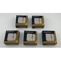 LOT OF 5 SIMPLISAFE ES3 WHITE WIRELESS ENTRY DOOR / WINDOW SENSOR