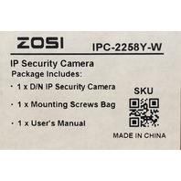 ZOSITECH 168B4-2258W8-US-V1 8 SECURTY CAMERAS 16 CHANNELS