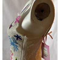 OCEANUS ARIZONA HAND-BEADED MINI DRESS SIZE LARGE WHITE DR007