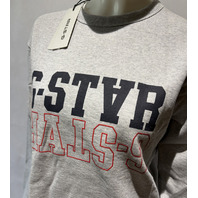 G-STAR LOGO R SW RAW MEDIUM GRAY LOGO CREWNECK SWEATER SIZE LARGE L