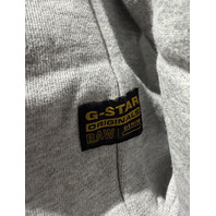 G-STAR LOGO R SW RAW MEDIUM GRAY LOGO CREWNECK SWEATER SIZE LARGE L