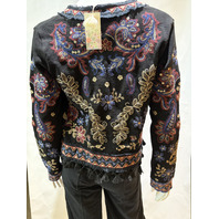 JOHNNY WAS WOMEN'S KATIUSKA SHORT FRINGE JACKET BLACK C56525 SIZE SMALL S