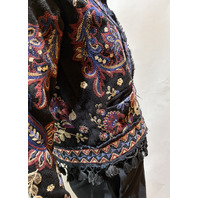 JOHNNY WAS WOMEN'S KATIUSKA SHORT FRINGE JACKET BLACK C56525 SIZE SMALL S
