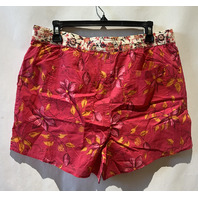 SUNDANCE WOMEN KAI FLORAL COTTON SHORTS BOHEMIAN PINK SIZE LARGE L 113964-L-PUNC