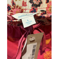 SUNDANCE WOMEN KAI FLORAL COTTON SHORTS BOHEMIAN PINK SIZE LARGE L 113964-L-PUNC