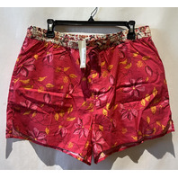 SUNDANCE WOMEN KAI FLORAL COTTON SHORTS BOHEMIAN PINK SIZE LARGE L 113964-L-PUNC