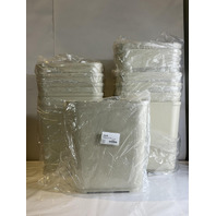 QTY 12 GRAINGER APPROVED 4PGL6B 28QT/7GAL RECTANGULAR WASTEBASKET/TRASHCAN BEIGE