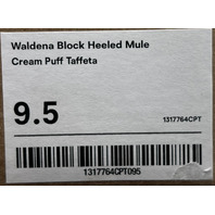 REFORMATION WALDENA BLOCK HEELED MULE IN CREAM PUFF TAFFETA 1317764CPT SIZE 9.5