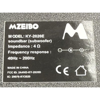MZEIBO KY-2020E 2.1 CHANNEL 120W BLUETOOTH SOUNDBAR WITH SUBWOOFER SYSTEM