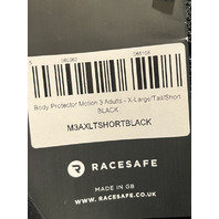 RACESAFE MOTION3 ADULT XL TALL/SHORT BLACK BODY PROTECTION VEST M3AXLTSHORTBLACK