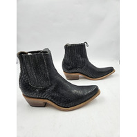 FREEBIRD MAEVE WOMEN'S BLACK SNAKE BOOTIES BOOTS US 8 UK 6 LEATHER