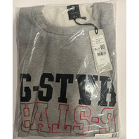 G-STAR LOGO R SW RAW MEDIUM GRAY LOGO CREWNECK SWEATER SIZE LARGE L