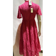 SUNDANCE SHORT SLEEVE EMBELLISHED DRESS IN HOT PINK 113119-PXXS-PUNC SZ PXXS