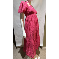 SUNDANCE SHORT SLEEVE EMBELLISHED DRESS IN HOT PINK 113119-PXXS-PUNC SZ PXXS
