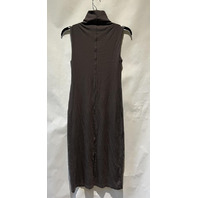 TRAVIS MATHEW WOMEN CLOUD RIB MOCK NECK DRESS A41261 COFFEE GROUNDS SZ XS MIDI